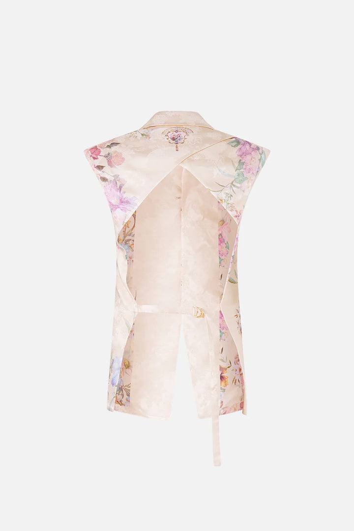 Tailored Sleeveless Vest -Adorned In Aranjuez