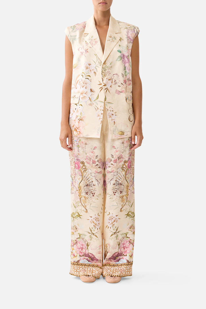 Tailored Sleeveless Vest -Adorned In Aranjuez