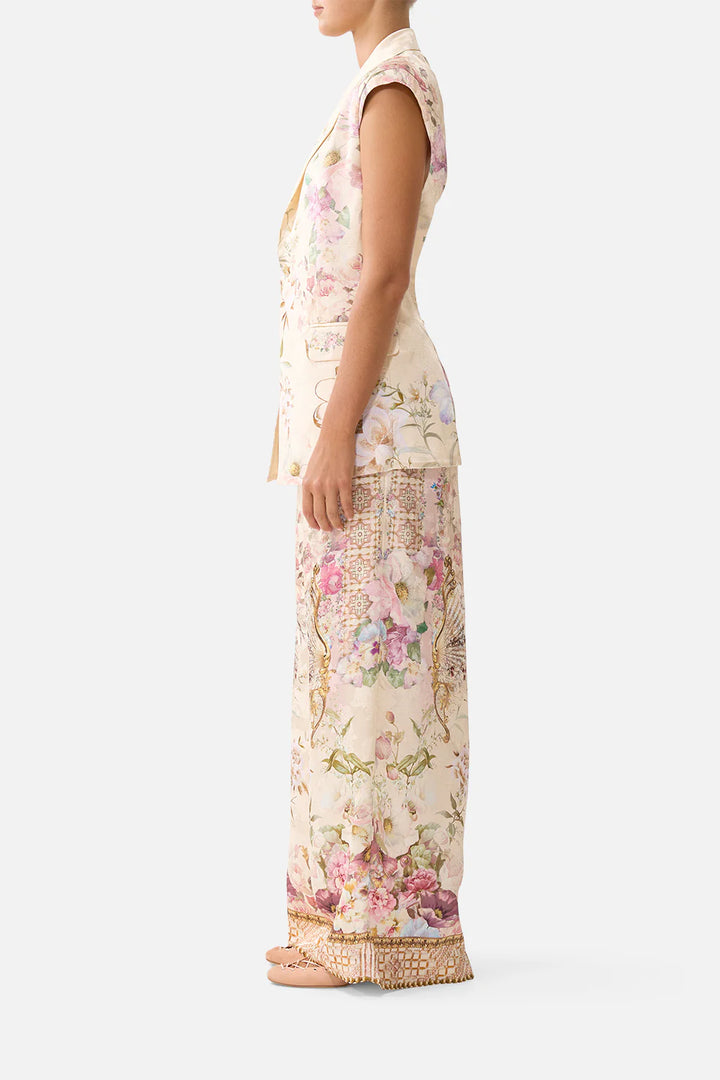 Tailored Sleeveless Vest -Adorned In Aranjuez