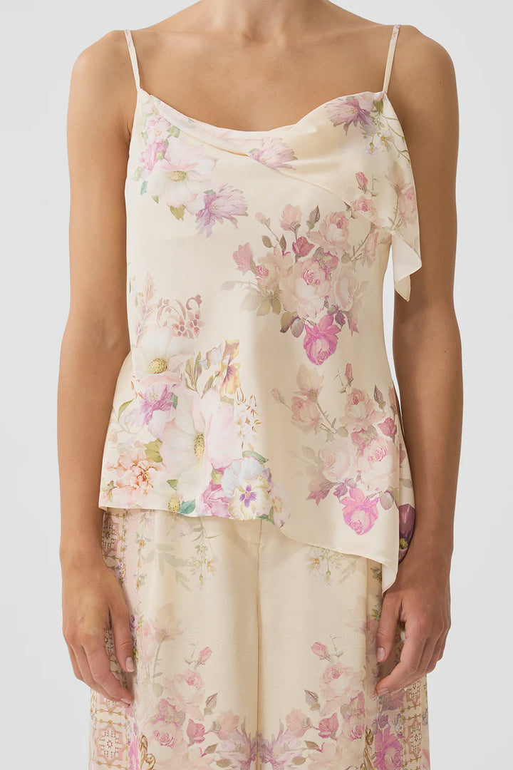 Asymmetric Draped Top - Adorned In Aranjuez