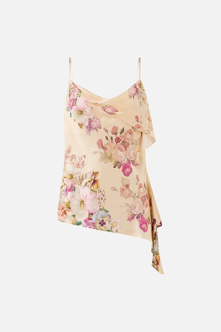 Asymmetric Draped Top - Adorned In Aranjuez