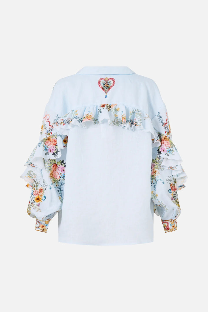 button shirt with frill detail - Seville sweetheart