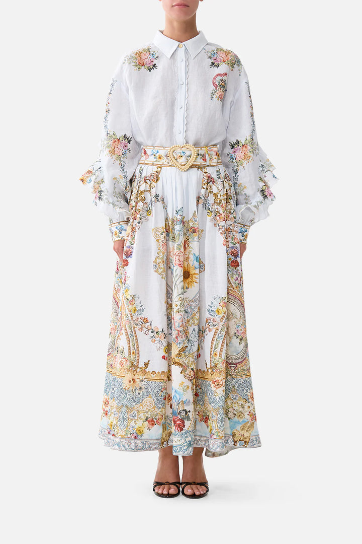 button shirt with frill detail - Seville sweetheart