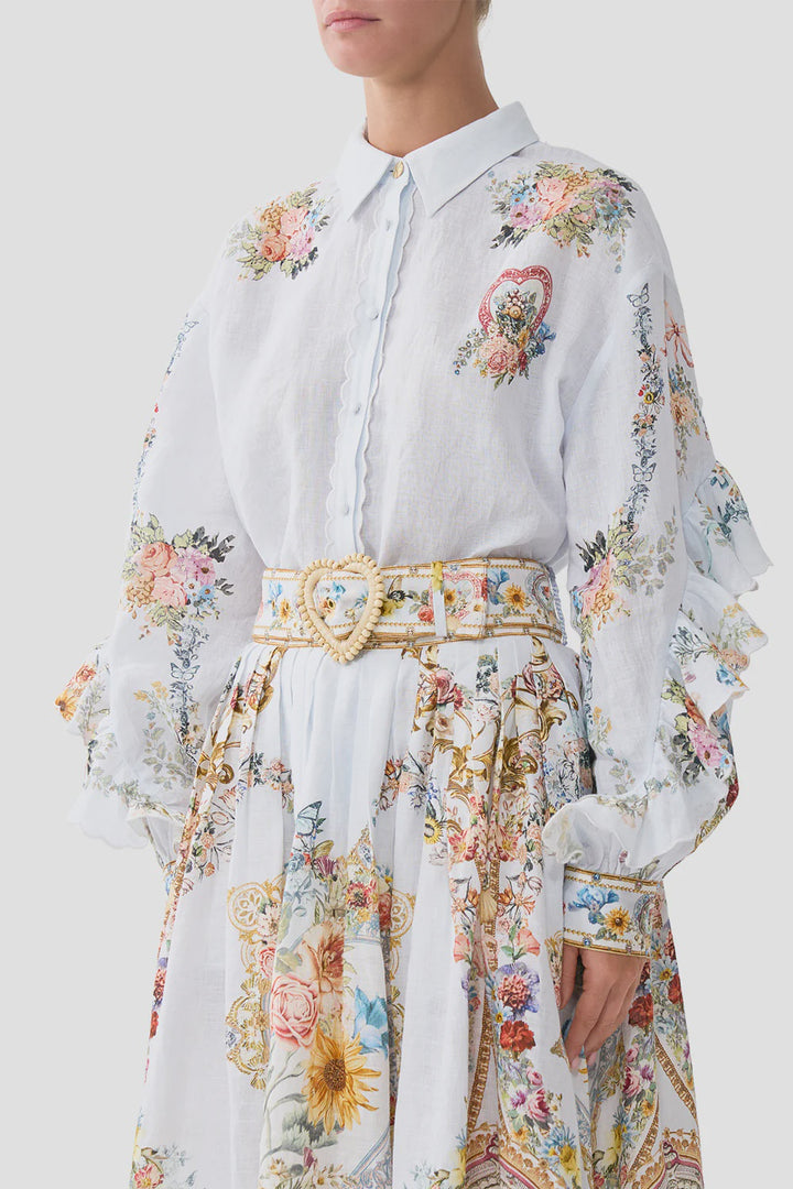 button shirt with frill detail - Seville sweetheart