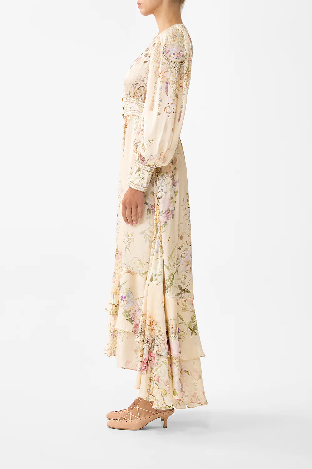 Long Button Front Dress - Adorned In Aranjuez