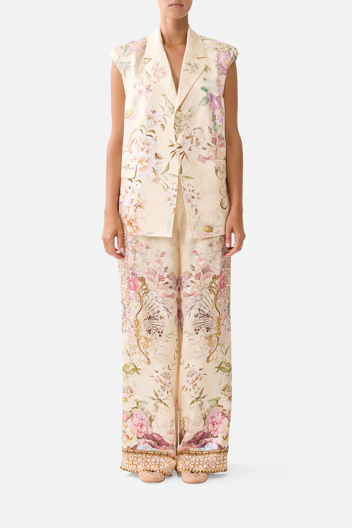 Wide Leg Waisted Pant - Adorned in aranjuez
