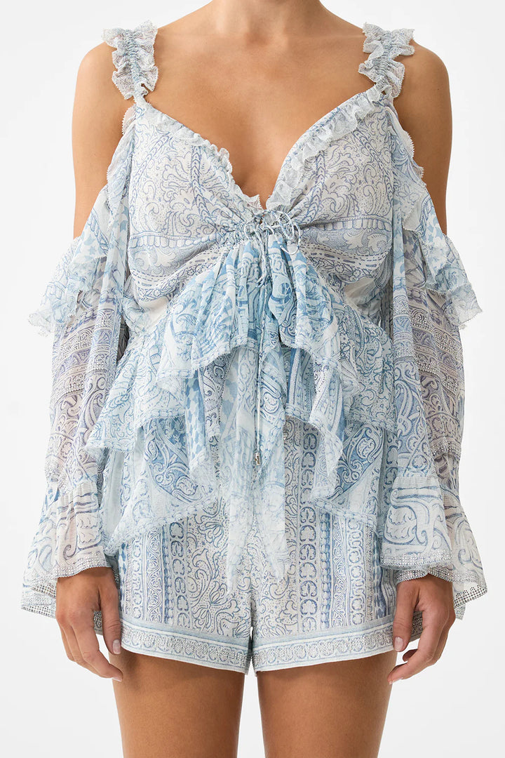 Cold Shoulder Ruffle Top - The Hum Of The Alhambra