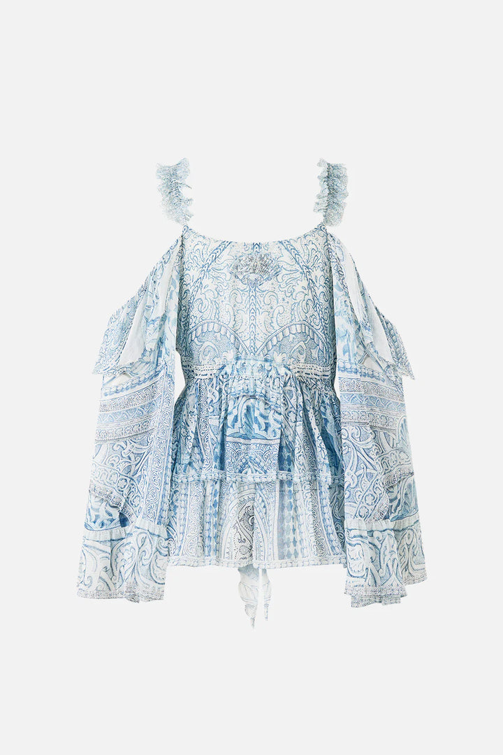 Cold Shoulder Ruffle Top - The Hum Of The Alhambra