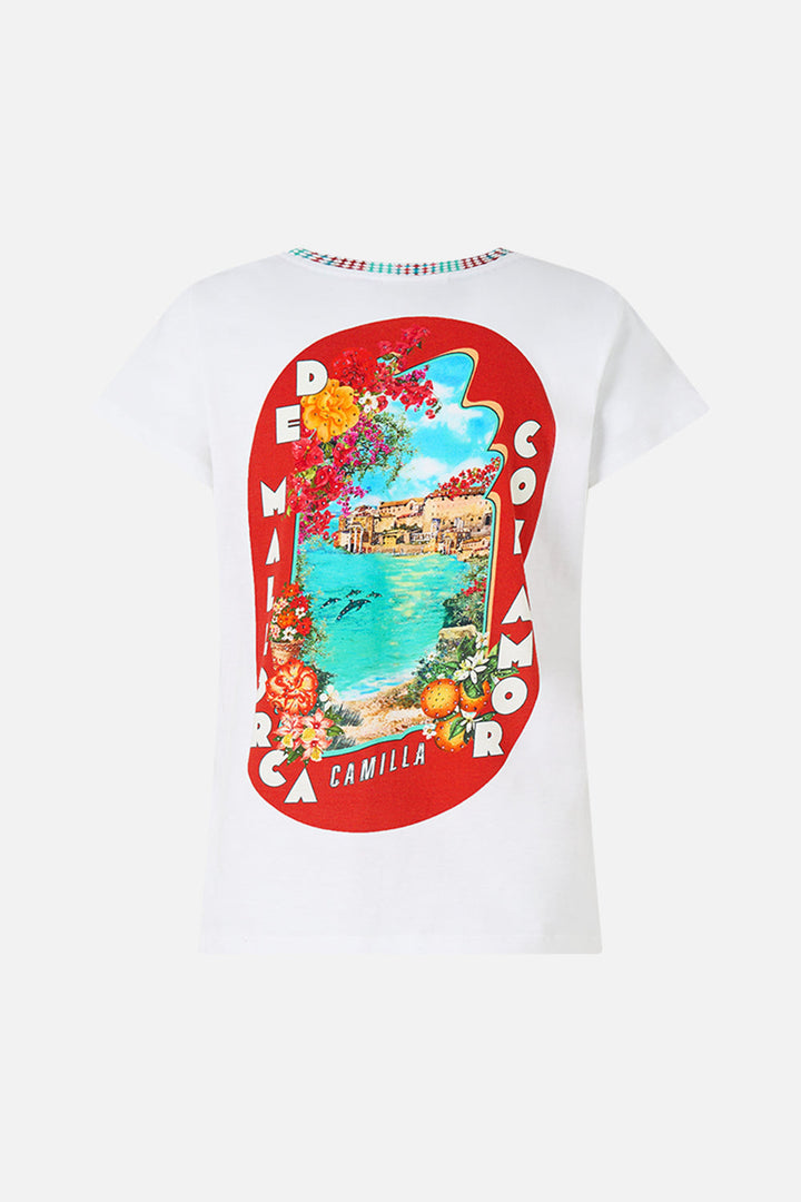 Slim Fit Round Neck T Shirt - Meet Me in Mallorca