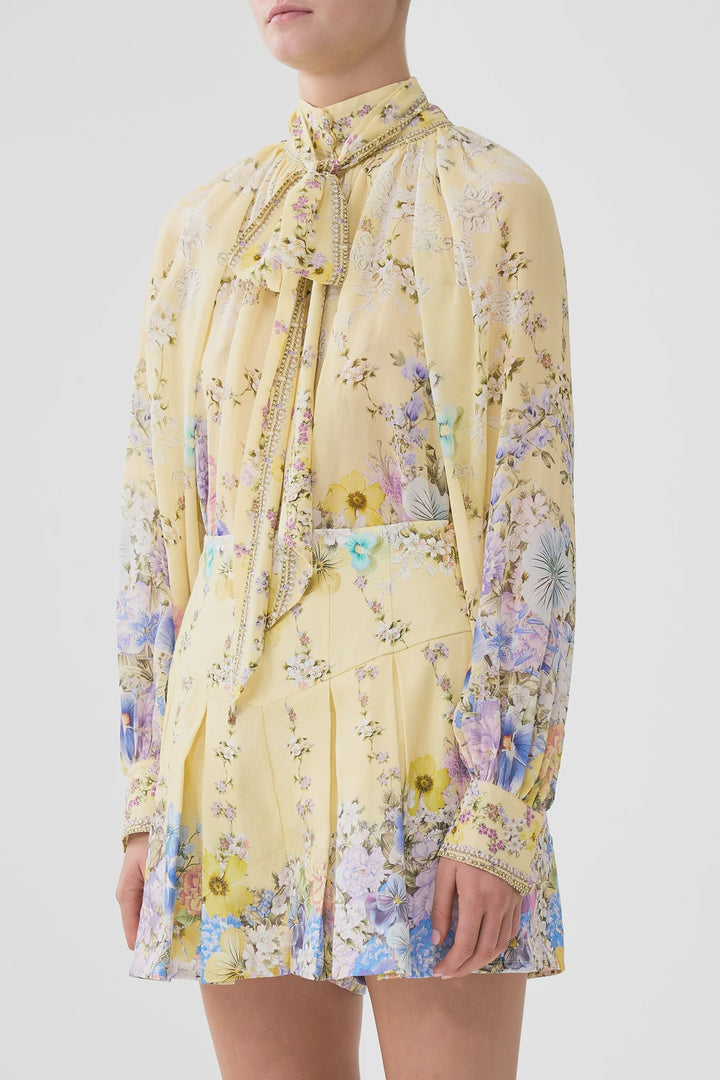 Detachable Pussy Bow Raglan Blouse