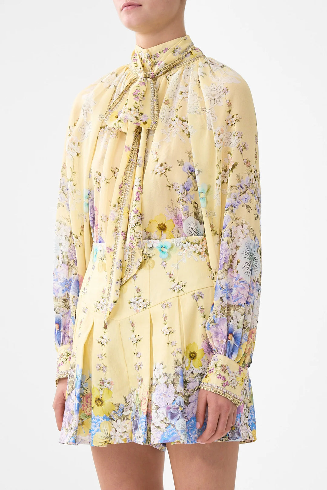 Detachable Pussy Bow Raglan Blouse