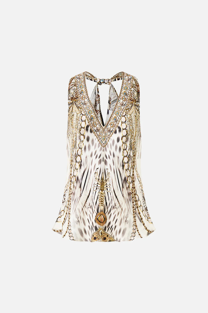 v-neck top with knot back - Lady lionheart