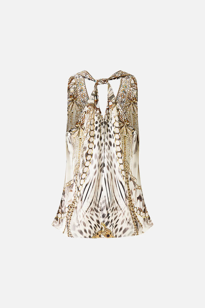 v-neck top with knot back - Lady lionheart