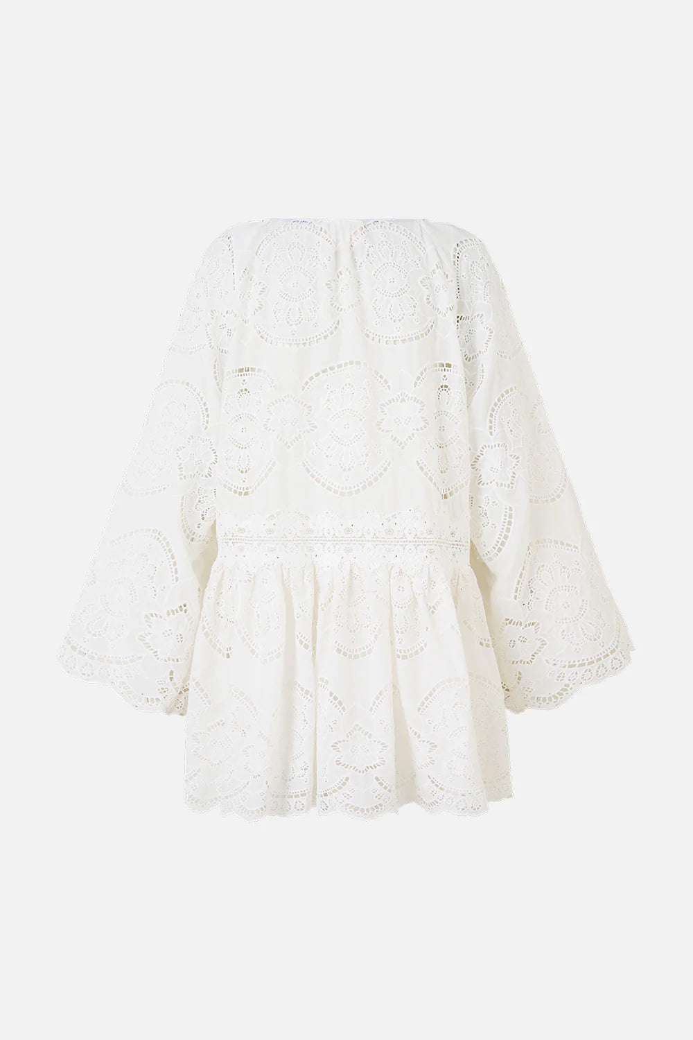 V Neck Relaxed Short Dress With Dropped Waist - A Titled Wonderland Atilwond