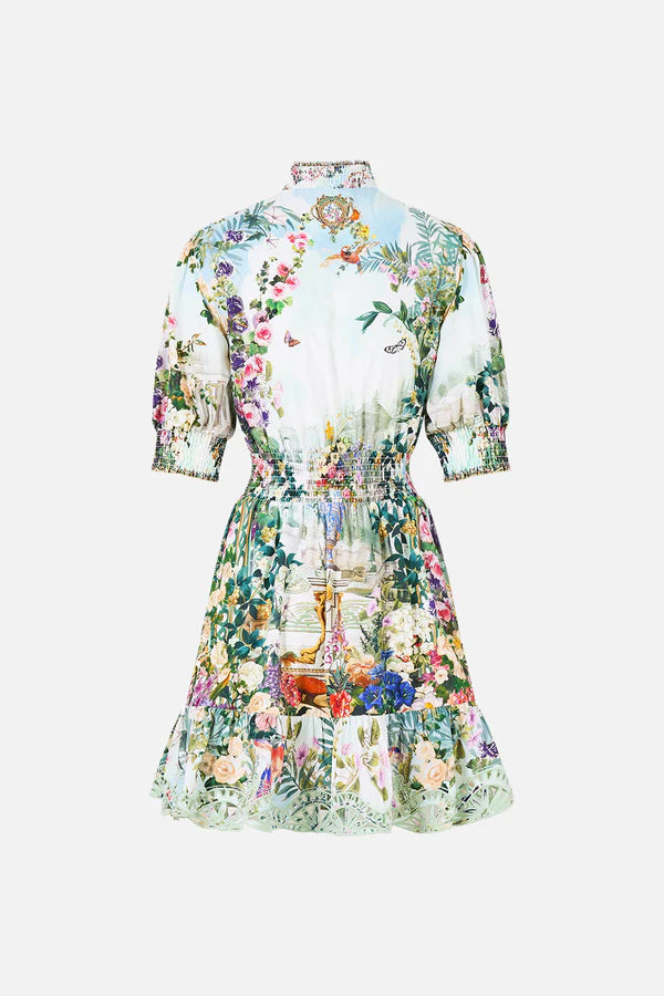 SHORT DRESS WITH SHIRRED WAIST - ART FOR THE EMPRESS