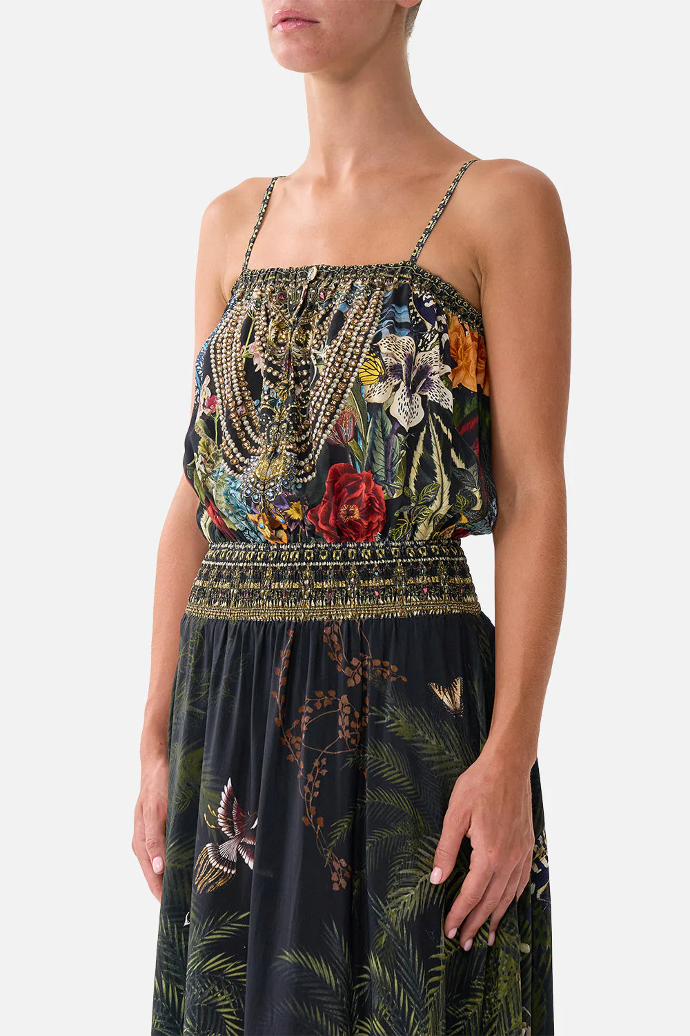 Shirred Waist Long Dress - Palace Zoology