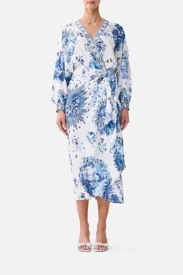Wrap Midi Dress - The Porcelain Parlour