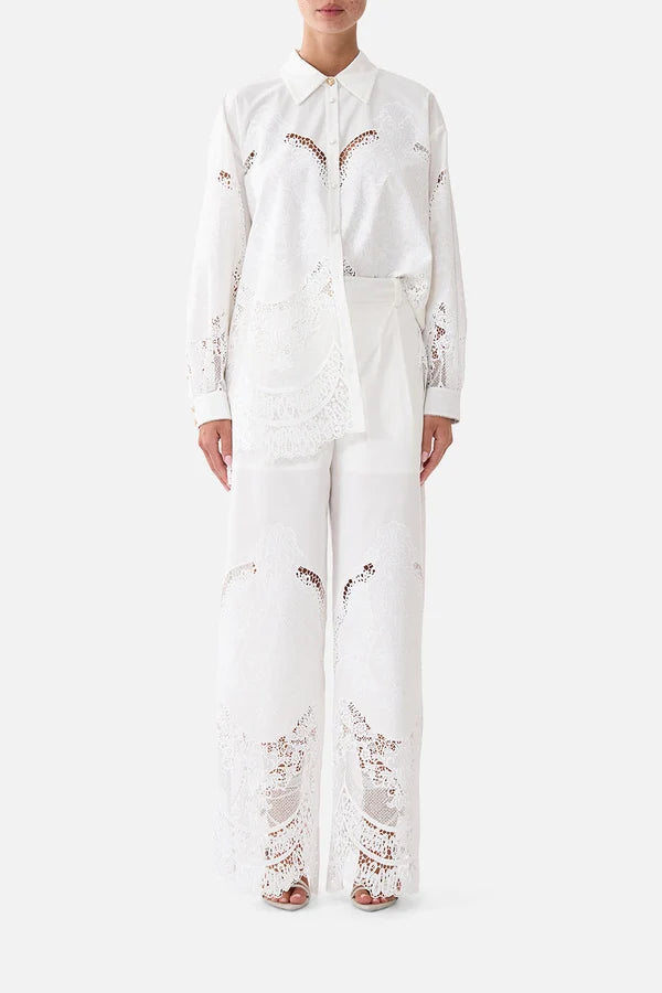 WIDE LEG WAISTED PANT - DANDELION SKIES