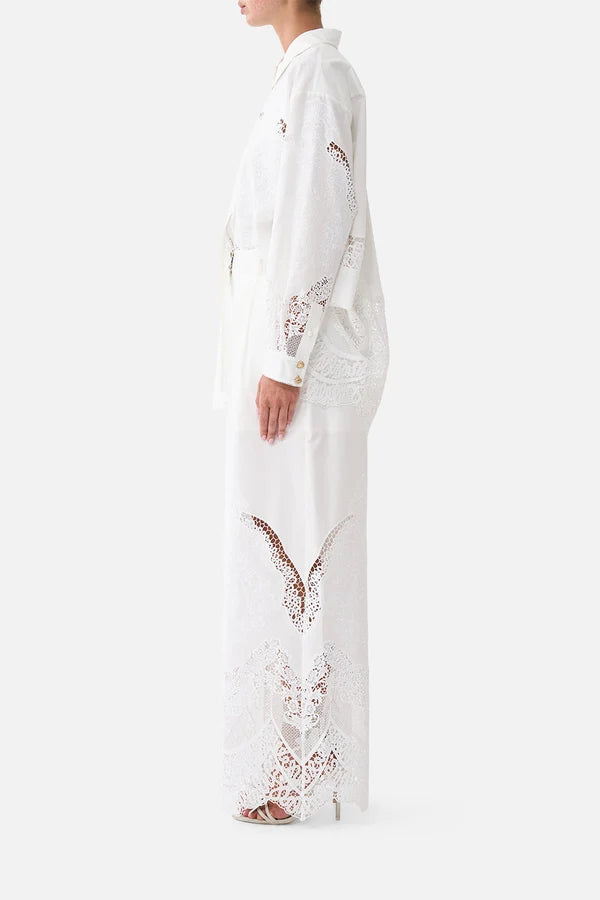 WIDE LEG WAISTED PANT - DANDELION SKIES