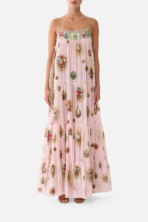 Long Tiered Dress With Bow Ties - Painted Prayers