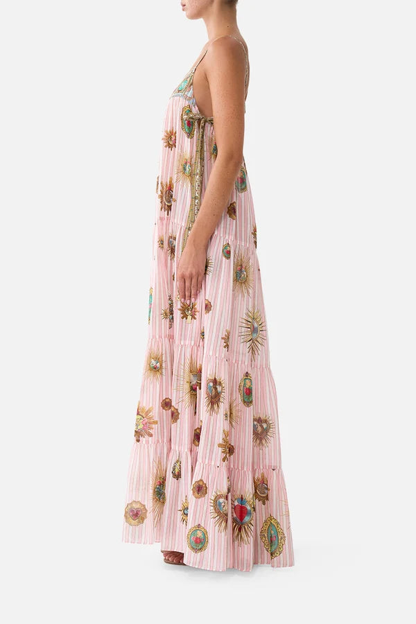 Long Tiered Dress With Bow Ties - Painted Prayers