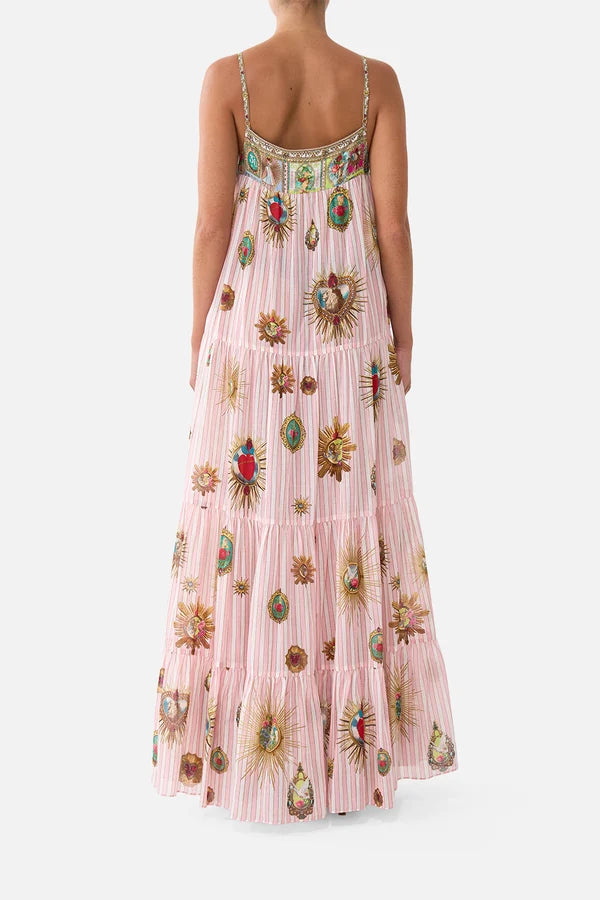 Long Tiered Dress With Bow Ties - Painted Prayers