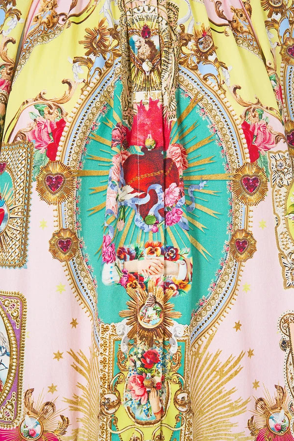 Puff Sleeve Shirt Dress - Painted Prayers