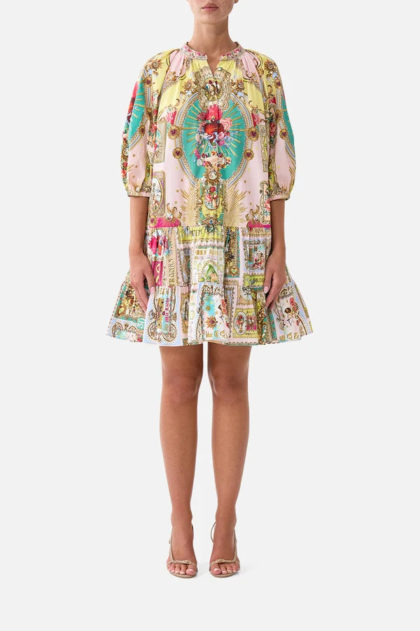 Puff Sleeve Shirt Dress - Painted Prayers