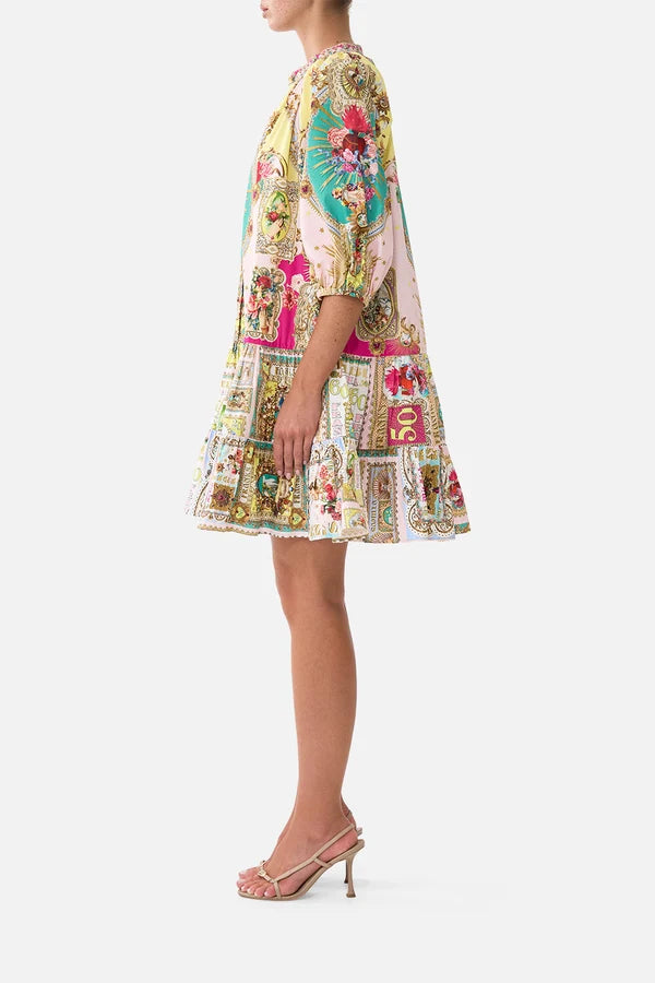 Puff Sleeve Shirt Dress - Painted Prayers