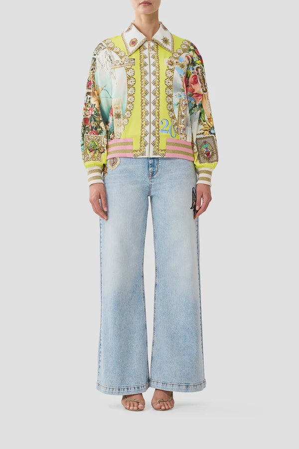 Bomber Jacket With Pocket Details - Painted Prayers