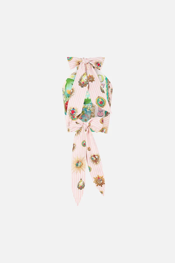 Reversible Halter Tie Back Top - Painted Prayers