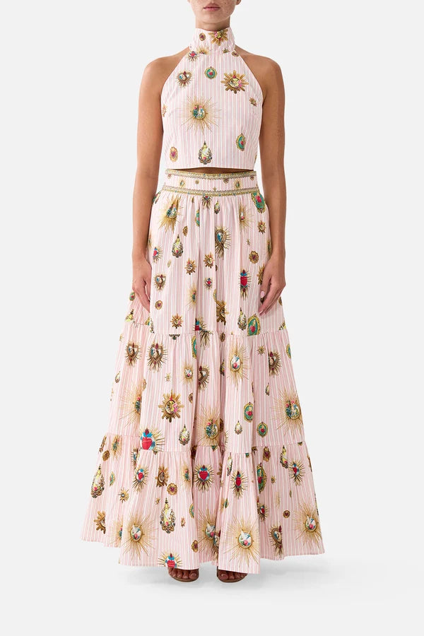 High Waisted Tiered Skirt - Painted Prayers