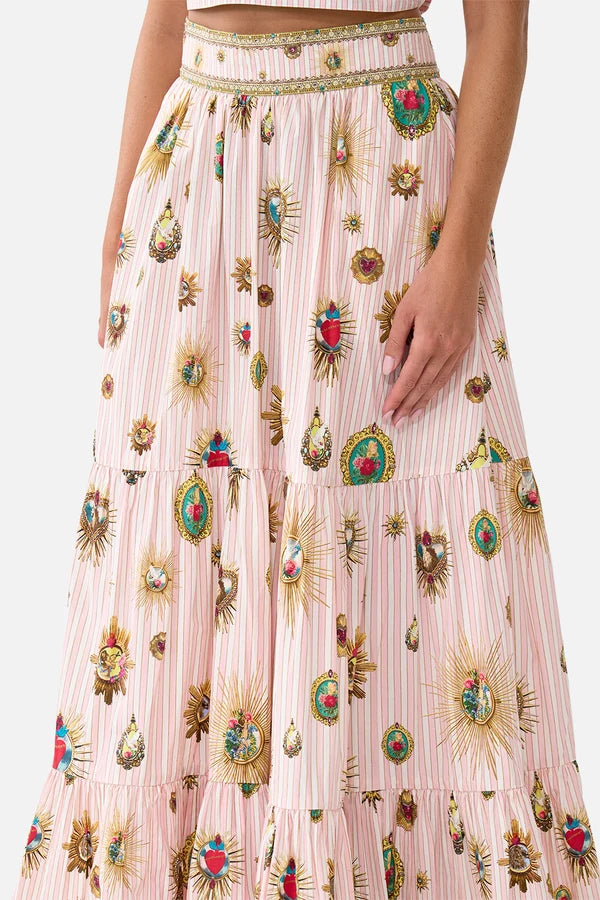 High Waisted Tiered Skirt - Painted Prayers