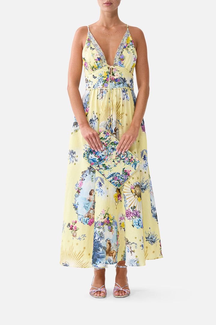 Waistband Dress With Tie Detail - Chinoiserie Child