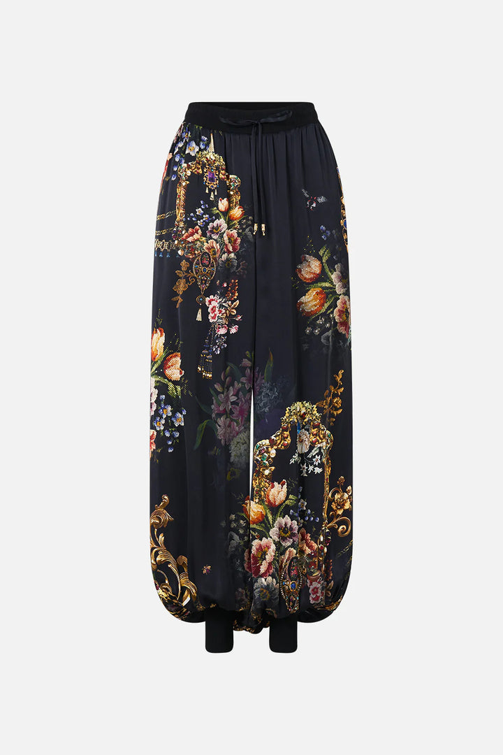 RELAXED TRACK PANT WITH RIBBED HEM - NIGHT GARDEN