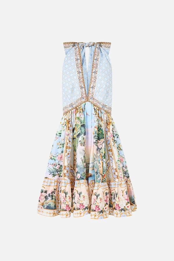 RUFFLE HEM HALTER SHORT DRESS - SISI SOCIETY