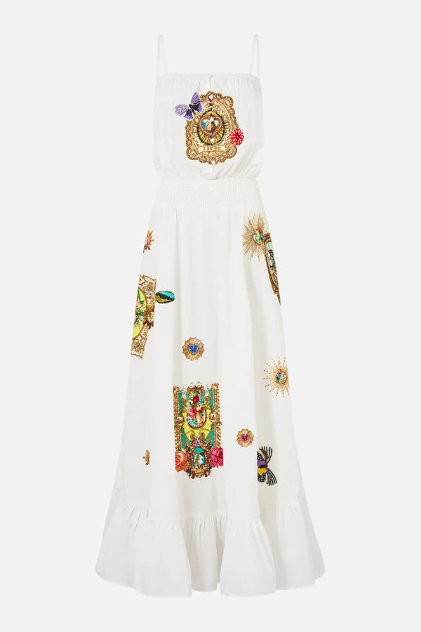Shirred Waist Long Dress -Verses In Vintage