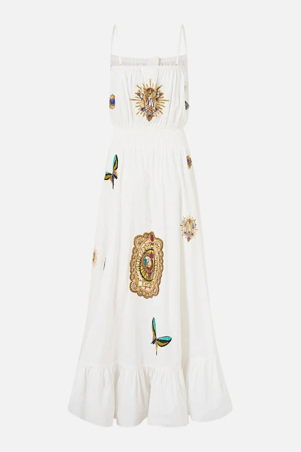 Shirred Waist Long Dress -Verses In Vintage