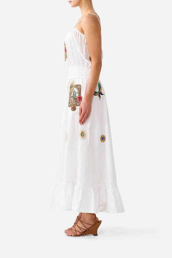 Shirred Waist Long Dress -Verses In Vintage