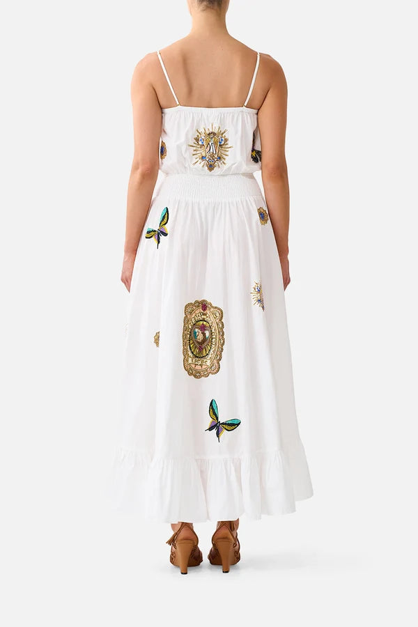 Shirred Waist Long Dress -Verses In Vintage