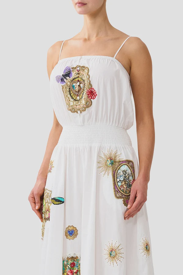 Shirred Waist Long Dress -Verses In Vintage