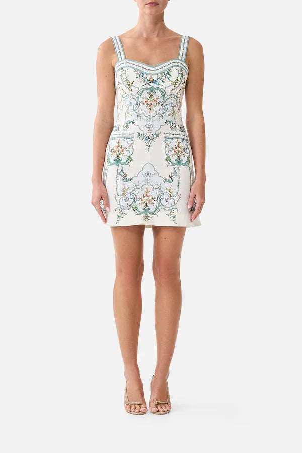 FITTED SHORT DRESS WITH TOPSTITCHING - BALLAD OF THE BIBLIOTHEQUE