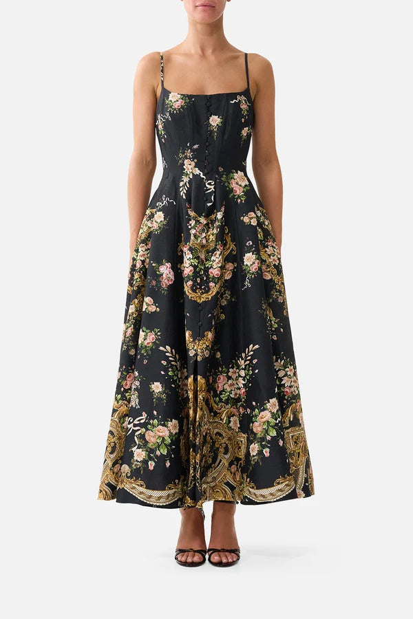 Corset Dress With Long Flared Skirt - Versailles Or Die
