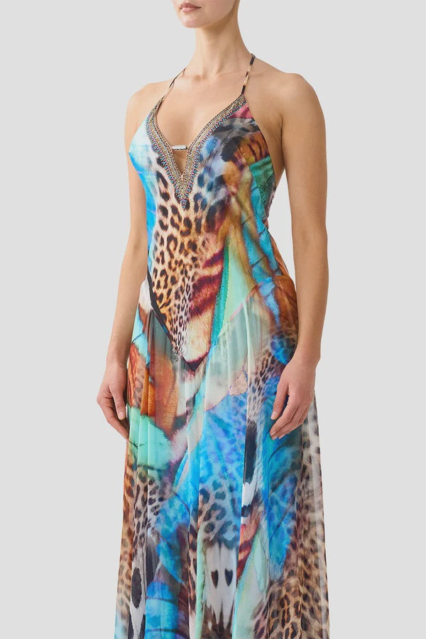Hardware Detail Slip Dress - Butterfly Bohemia