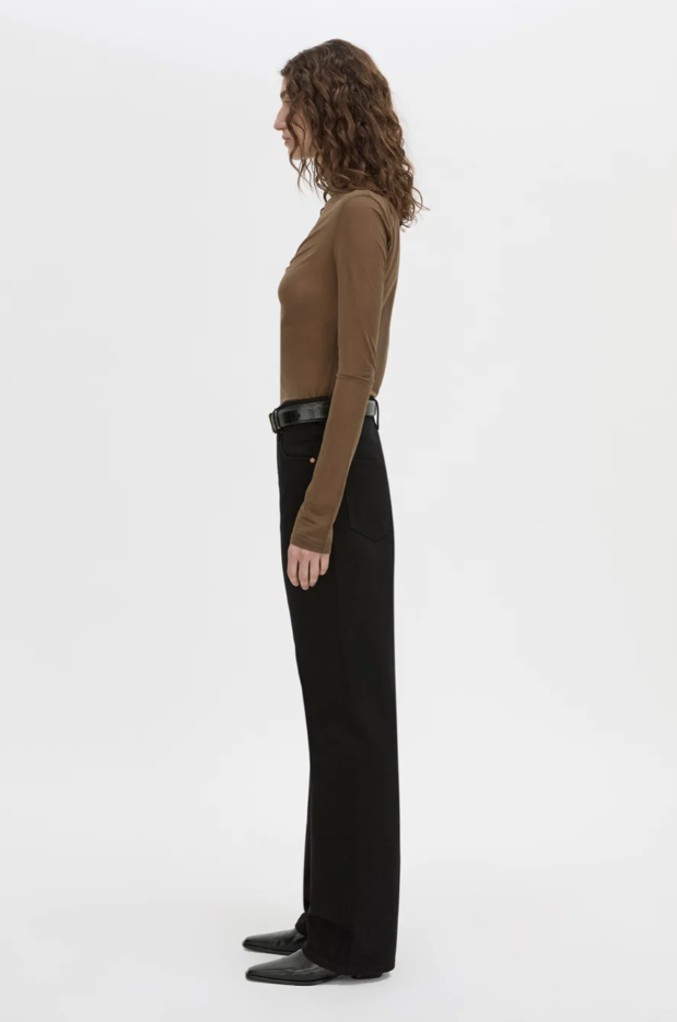 Novel Long Sleeve Stocking Top - Khaki Top