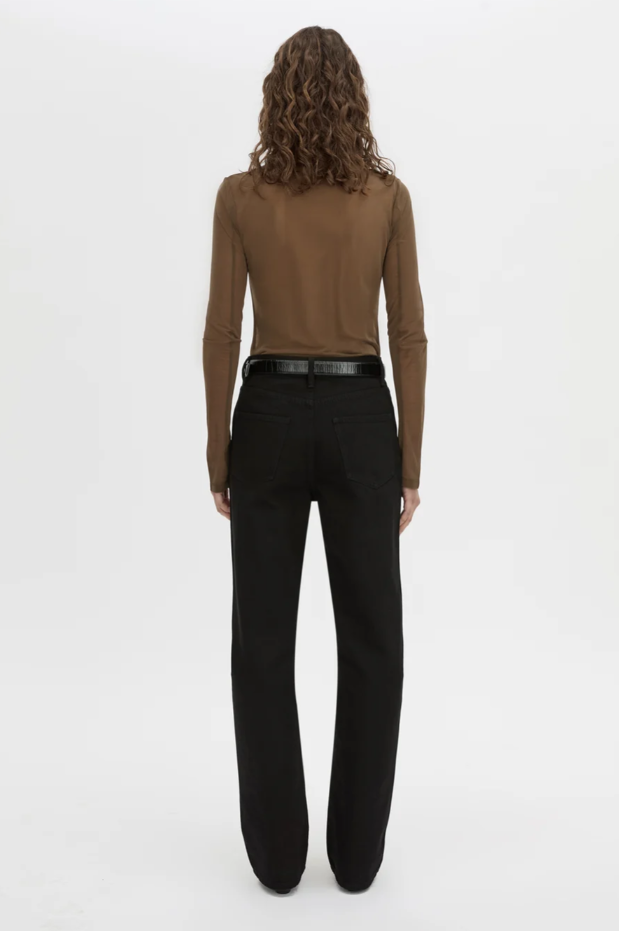 Novel Long Sleeve Stocking Top - Khaki Top