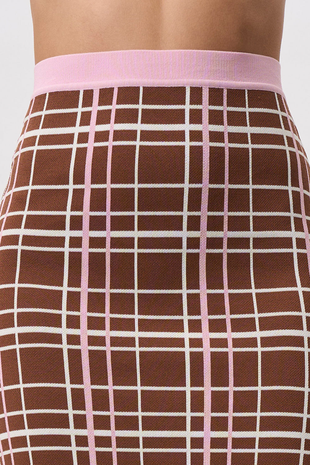 CAROLINA CHECK KNIT ANKLE SKIRT