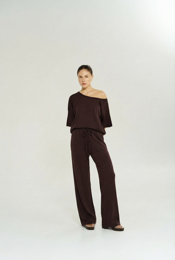 KNIT TEE - CHOCOLATE