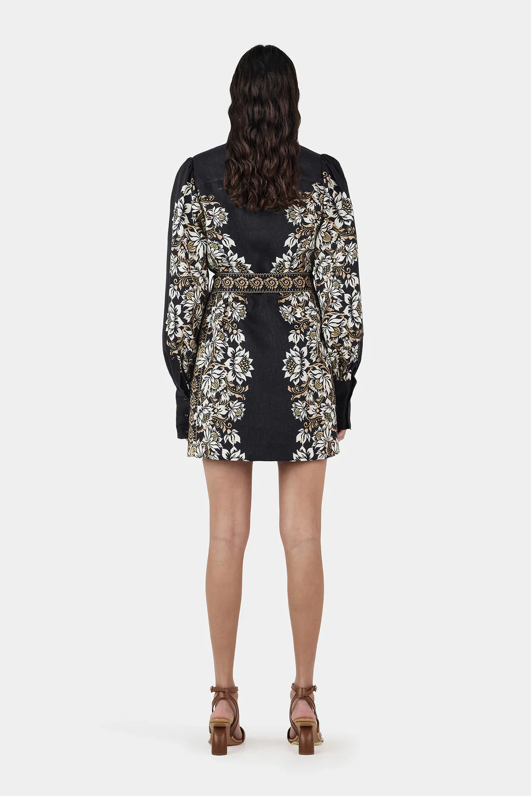 Constance Linen Mini Dress - Midnight Bells Beach