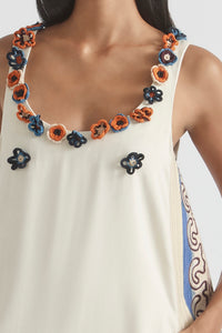 Rise Scoop Neck Panel Mini Dress